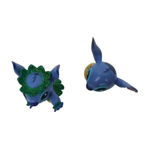 Disney Stitch 2" Mini Figure Collectible Toy Cake Topper Hula Figurine Lot Of 2 - Picture 7 of 12